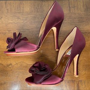 Badgley Mischka Thora Satin Peep Toe D’orsay